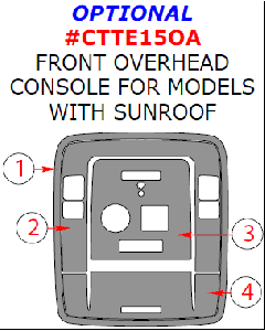 Wow Trim ® - 4 Pcs Optional Front Overhead Console Kit (CTTE15OA)
