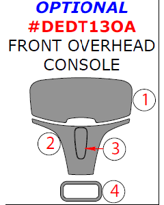 Wow Trim ® - 4 Pcs Optional Front Overhead Console Kit (DEDT13OA), Diagram