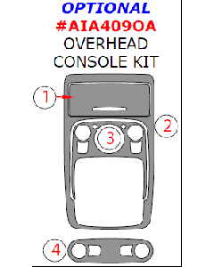 Wow Trim ® - 4 Pcs Optional Overhead Console Kit (AIA409OA), Diagram