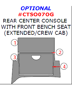 Wow Trim ® - 4 Pcs Optional Rear Center Console Kit (CTSO07OG)