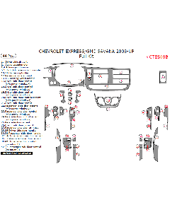 Wow Trim ® - 44 Pcs Full Dash Kit (CTES08B), Diagram