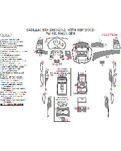 Wow Trim ® - 47 Pcs Match OEM Full Dash Kit (CCSX10B), Diagram