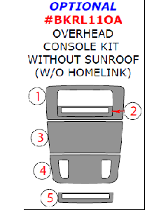 Wow Trim ® - 5 Pcs Optional Overhead Console Kit (BKRL11OA), Diagram