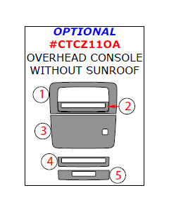 Wow Trim ® - 5 Pcs Optional Overhead Console Kit (CTCZ11OA)
