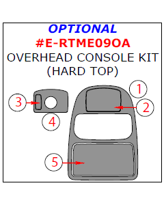 Wow Trim ® - 5 Pcs Optional Overhead Console Kit (E-RTME09OA), Diagram
