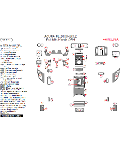 Wow Trim ® - 52 Pcs Match OEM Full Dash Kit (ARRL05A), Diagram