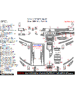 Wow Trim ® - 57 Pcs Cover OEM Full Dash Kit (BW5S04A), Diagram