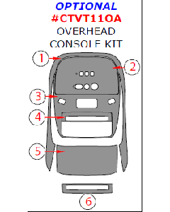 Wow Trim ® - 6 Pcs Optional Overhead Console Kit (CTVT11OA)