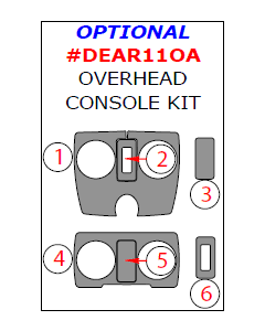 Wow Trim ® - 6 Pcs Optional Overhead Console Kit (DEAR11OA)
