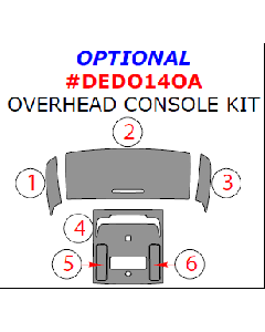 Wow Trim ® - 6 Pcs Optional Overhead Console Kit (DEDO14OA), Diagram