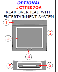 Wow Trim ® - 6 Pcs Optional Rear Overhead With Entertainment System Kit (CTTE07OA)
