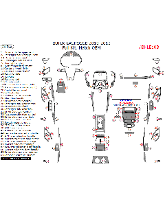Wow Trim ® - 64 Pcs Match OEM Full Dash Kit (BKLE10B), Diagram