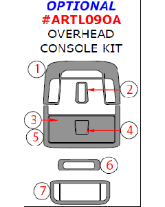 Wow Trim ® - 7 Pcs Optional Overhead Console Kit (ARTL09OA), Diagram