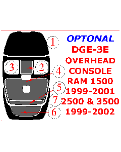 Wow Trim ® - 7 Pcs Optional Overhead Console Kit (DGE-3E)