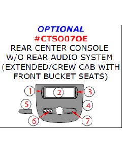 Wow Trim ® - 7 Pcs Optional Rear Center Console Kit (CTSO07OE)
