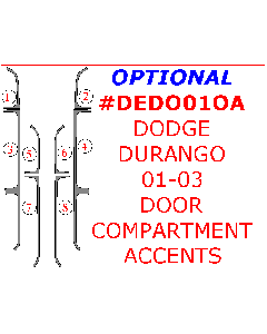 Wow Trim ® - 8 Pcs Optional Door Compartment Accents Kit (DEDO01OA)