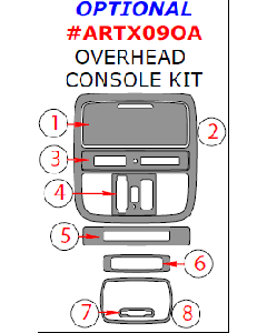 Wow Trim ® - 8 Pcs Optional Overhead Console Kit (ARTX09OA)