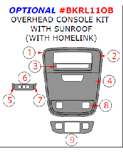 Wow Trim ® - 9 Pcs Optional Overhead Console Kit (BKRL11OB), Diagram