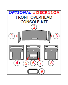 Wow Trim ® - 9 Pcs Optional Overhead Console Kit (DECR11OA)