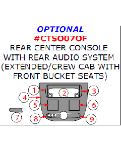 Wow Trim ® - 9 Pcs Optional Rear Center Console Kit (CTSO07OF)