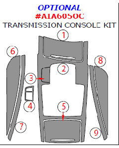 Wow Trim ® - 9 Pcs Optional Transmission Console Kit (AIA605OC)